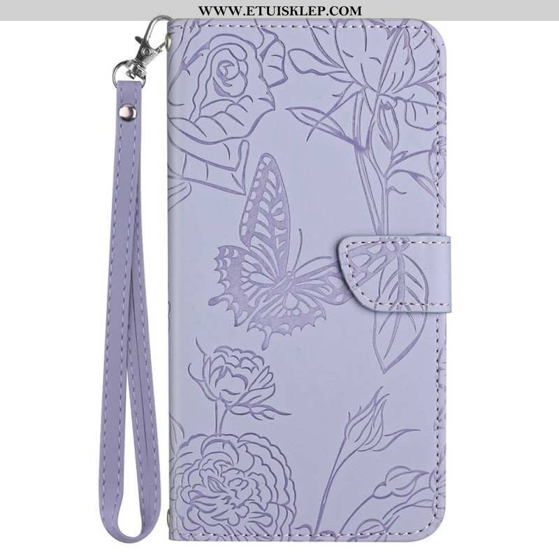 Etui Folio do Honor Magic 4 Lite 5G Motyle I Smycz